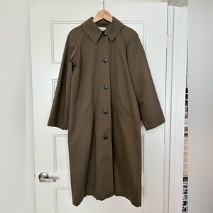 Sezane Clyde Trench Coat Dark Green Size 34